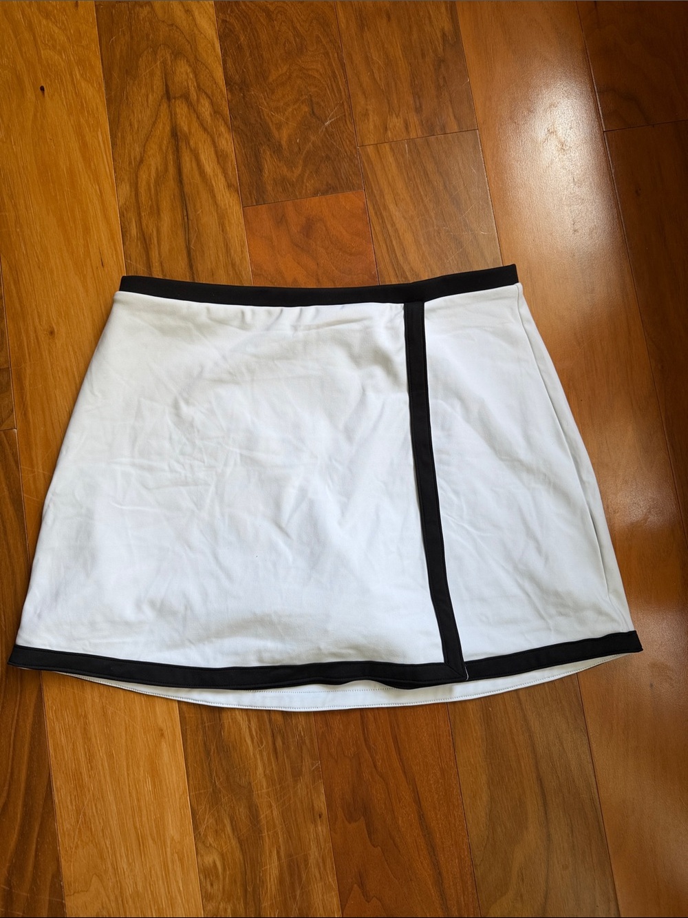 J Crew White Mini Skort with Black Trim